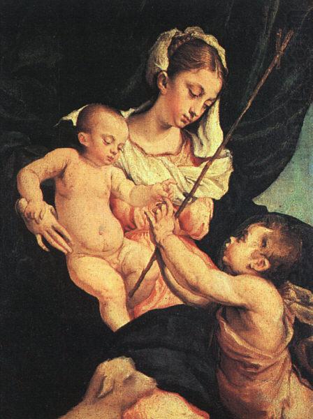 Madonna and Child with Saint John the Baptistn 76uy, BASSANO, Jacopo